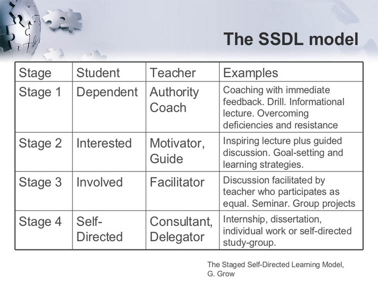 自我指导学习模型的四个阶段