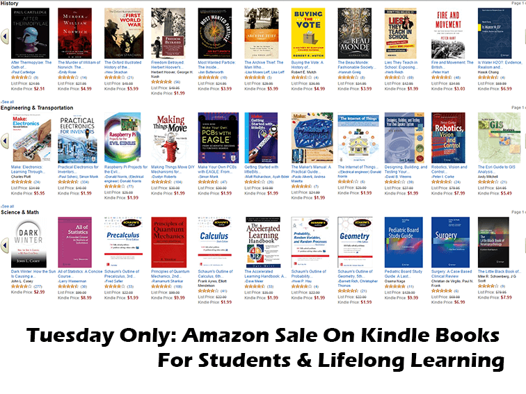 亚马逊出售Kindle电子书的学生和终身学习