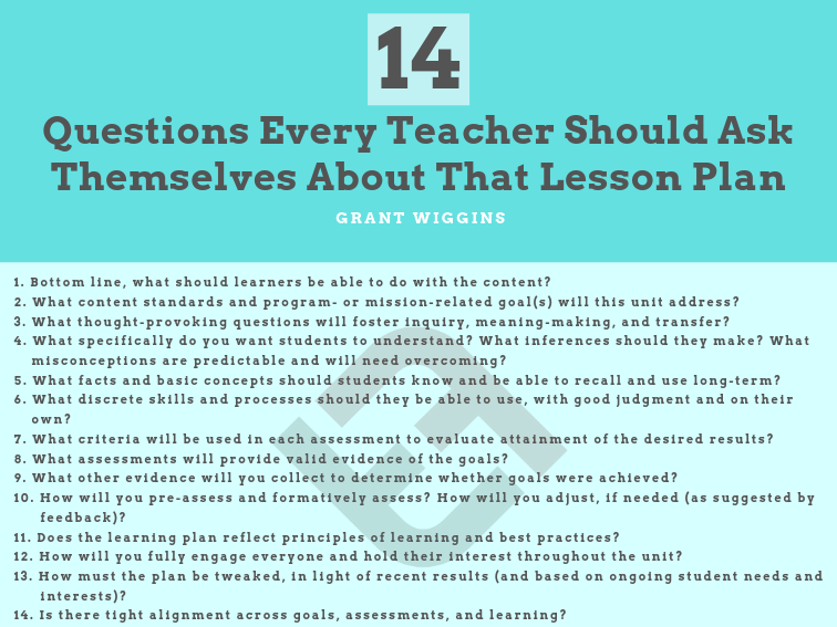 每个老师应询问课程计划的14个问题