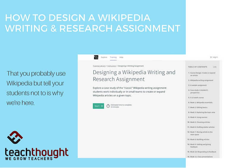 如何设计Wikipedia写作和研究作业