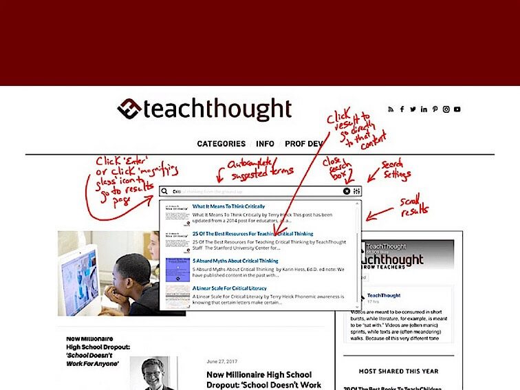 如何使用TeachThought搜索引擎