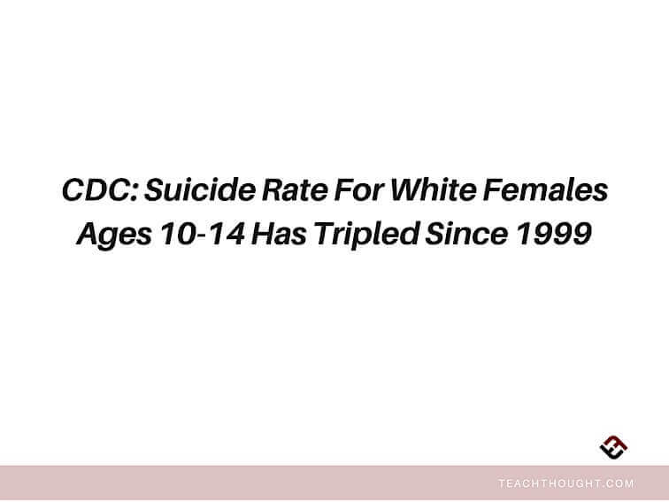 CDC：自1999年以来，10-14岁的白人女性自杀率增加了两倍