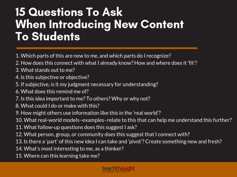 15个问题学生可以在学习新内容时问自己