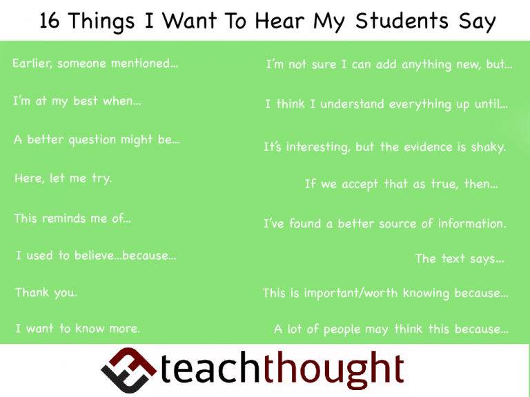 我想听学生说的16件事